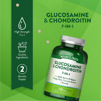 Glucosamine and Chondroitin High Strength 7-in-1 | 1200mg Complex with MSM, Bovine Collagen, Ginger Root, Turmeric Extract, and Rosehip | 120 Tablets | Nature's Truth