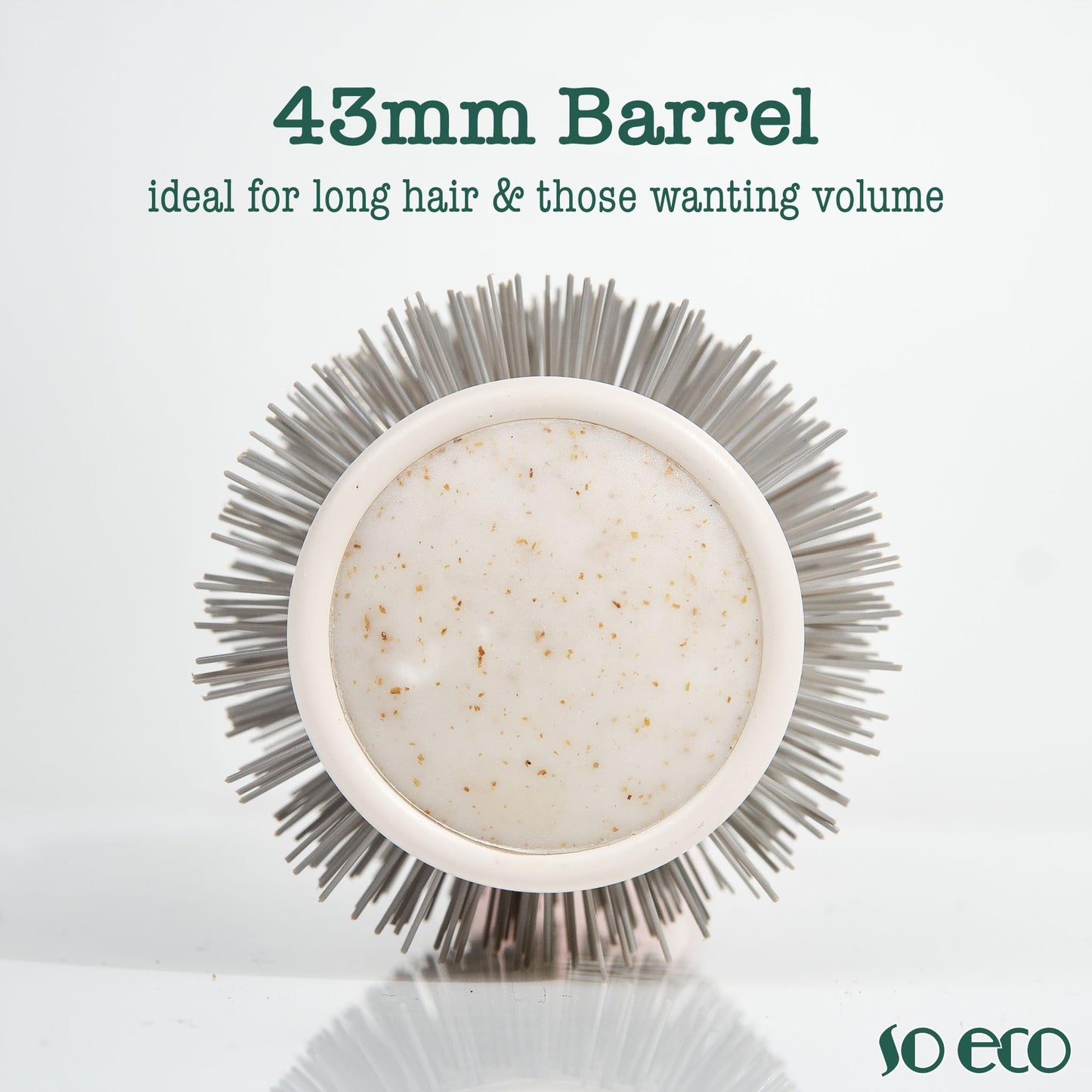 So Eco Medium 43mm Thermo Ceramic Round Brush - Hair Styling, Volumising & Curling Brush for Medium Length Hair. Sustainable Bioplastic Handle & Pins Made from Recycled Plastics
