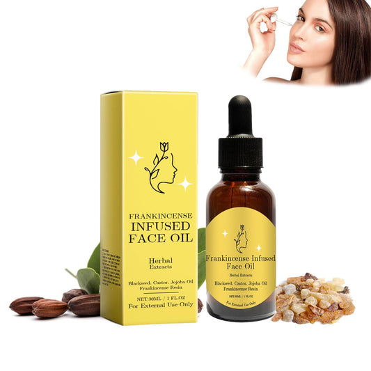Frankincense Resin Oil for Face, Frankincense Oil for Skin, Frankincense Infused Face Oil, Smooths Fine Lines and Wrinkles, Facial Moisturizing Anti-Aging Serum for All Skin Types-30ml