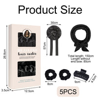 Keratobleem Heatless Curling Set,Velvet Hair Curler with Sleep Cap, DIY Hair Curling Band Styling Kit, Overnight Hair Rollers, Heatless Curls Band for Long Medium Hair - Black