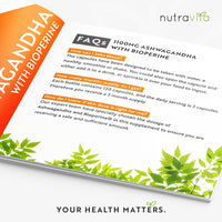 Ashwagandha 1100mg - 120 Vegan Capsules with Added Bioperine® - High Strength Natural Ashwagandha Root Powder - Vegan Friendly Ashwaganda Supplement - Made in The UK by Nutravita