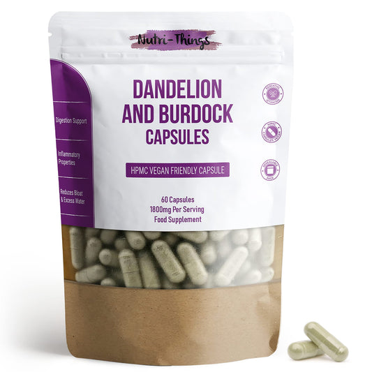 Dandelion and Burdock Root Capsules | 1800mg Per Serving | 60 Capsules