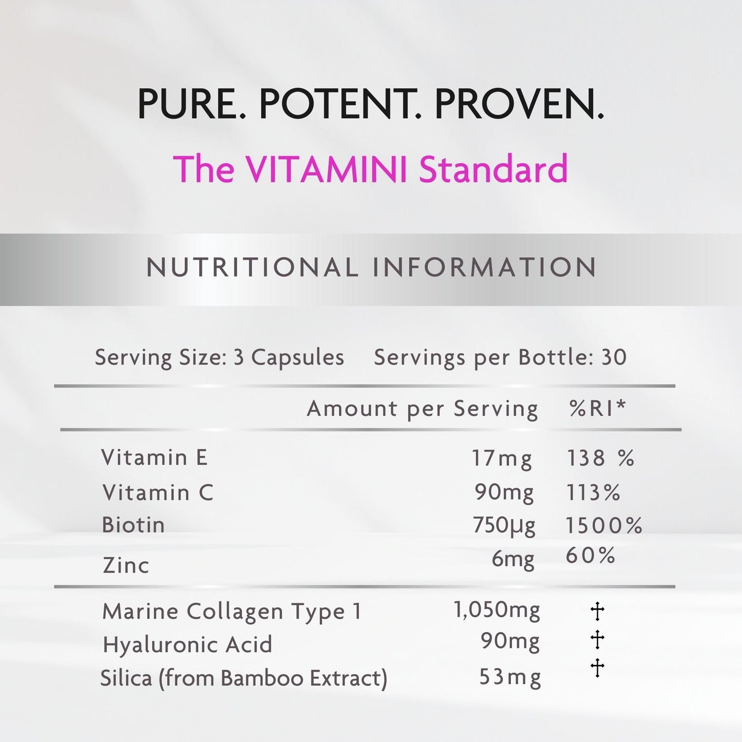 V Vitamini Fast-Absorbing Collagen Supplements for Women - High Strength Marine Collagen with Hyaluronic Acid, Biotin, Vitamin C & E - Supports Radiant Skin, Hair & Nails - UK Made - 90 Capsules