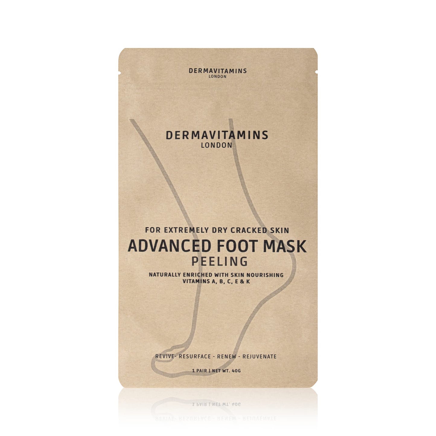 Dermavitamins Advanced Foot Mask Bag - Repairs Dry Feet (Peeling)