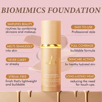 SHEBEEDO Biomimic Foundation 4 In 1,Medium Spectrum With Spf50+,Hydrating Medium Full Coverage Concealer,Hydrating Color Changing Foundation,Long Wear&Waterproof Light Spectrum Foundation For Women,30ml