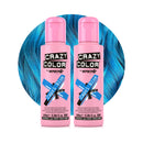Crazy Color Vibrant Capri Blue Semi-Permanent Duo Hair Dye. Highly Pigmented Electric Blue Conditioning & Oil Nourishing Vegan Formula | No Bleach or Ammonia | 200ml