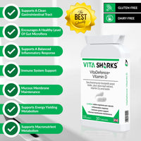 VitaDefence+ Vitamin D Complex - Immune Defence Boosting Formula | Biotin to Support Healthy Blood, Calcium, Bones, Muscle, Teeth & Organs | Saccharomyces boulardii Yeast