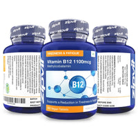 Zipvit Vitamin B12 Tablets High Strength 1100mcg Methylcobalamin, 360 Vegan B12 Tablets (12 Months Supply). Helps with Tiredness and Fatigue. Vegetarian Society Approved B12 Supplement. UK Supplier