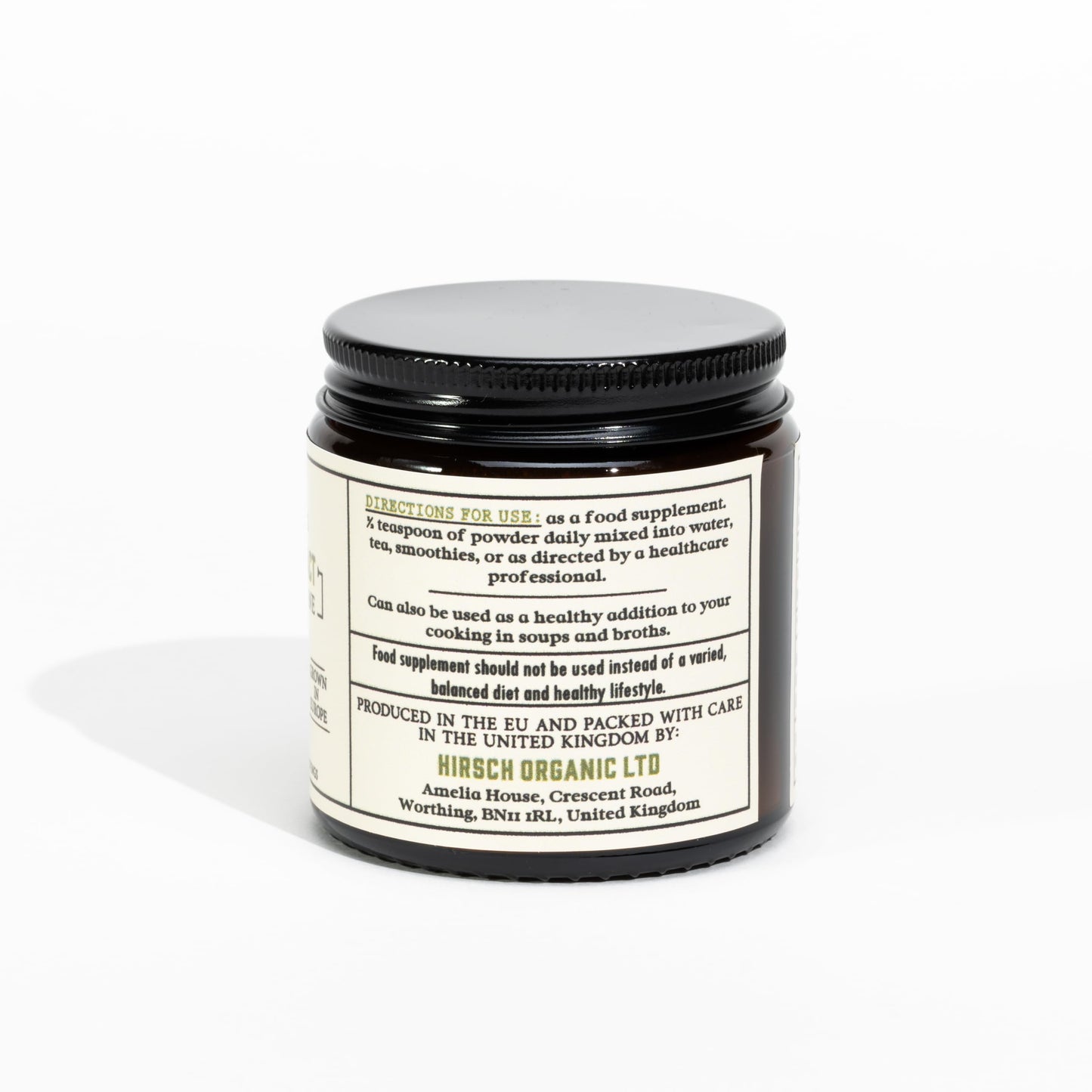 Hirsch Organic Lions Mane High Strength Extract Powder - Organically Grown in The EU - Non-GMO - No Added Fillers