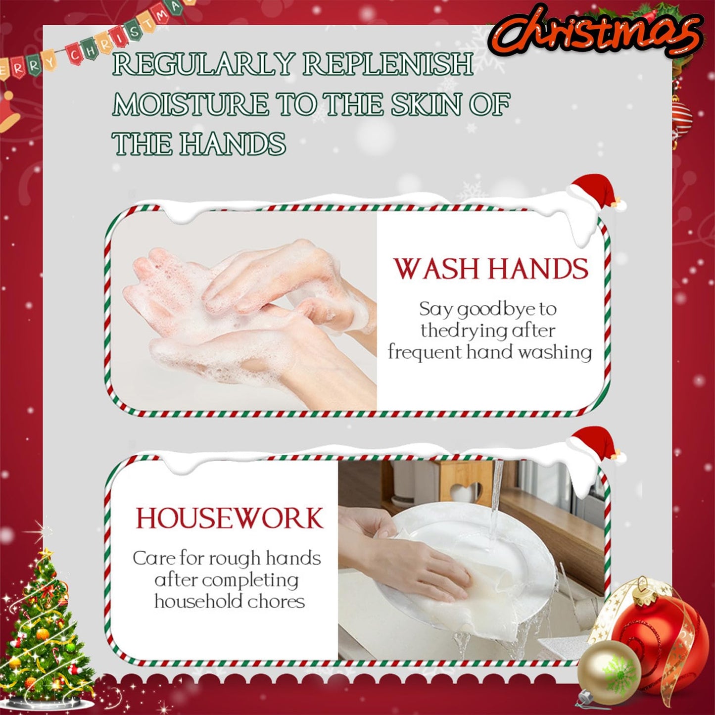 MINSHZEE 5 Piece Christmas Hand Cream Set, Hand Cream Gift Set, Botanical Scented Hand Cream, Natural Ingredients, Non-Greasy, Fast Absorbing For Moisturizing and Nourishing