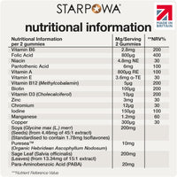 STARPOWA Starpowa Meno Balance Menopause Gummies for Women - Help with Hormone Balance, Hot Flushes & Sleep - Support Energy, Mood & Skin - Plant-Based, Gluten-Free, Low Sugar - Blackcurrant, 60 Chews