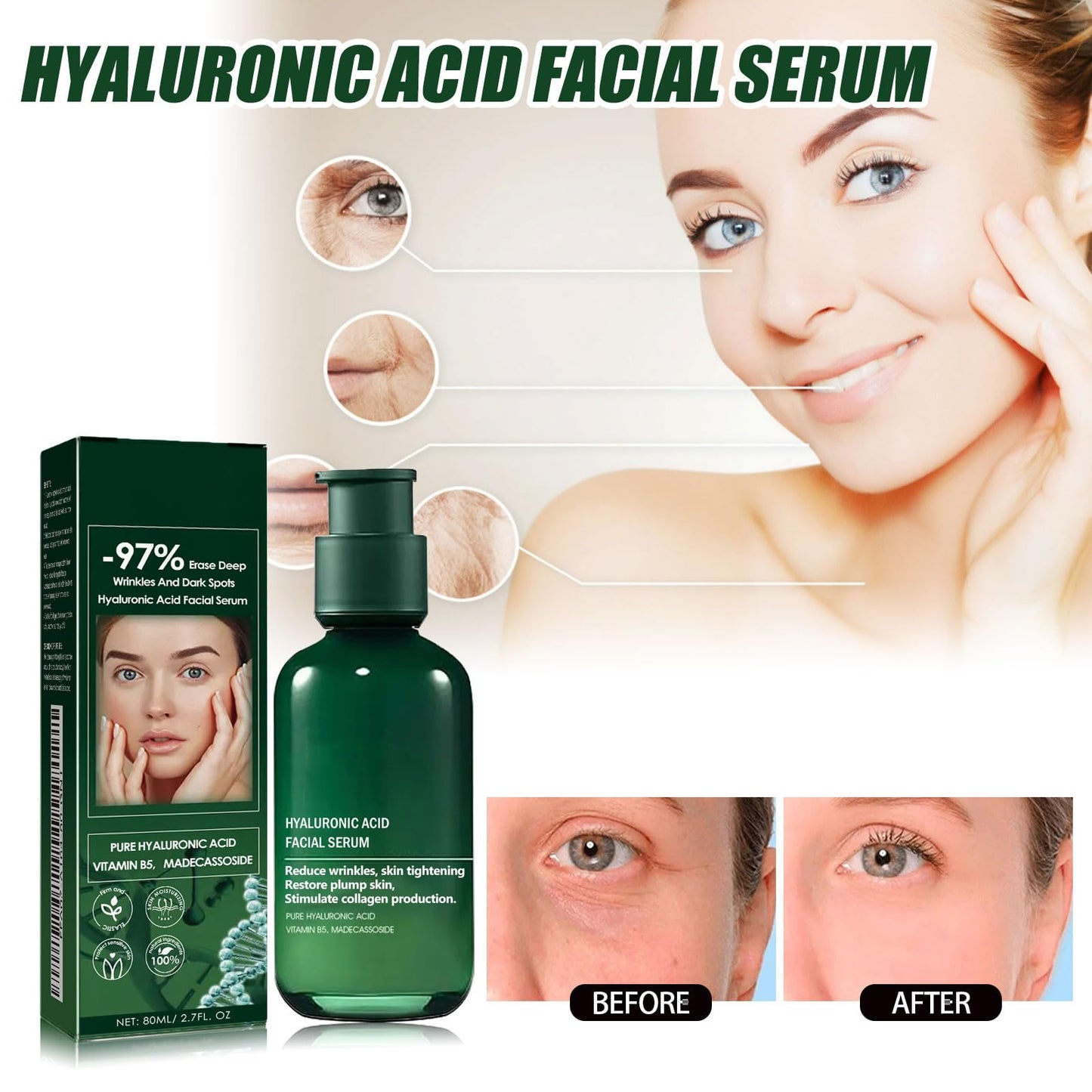 Useful Skin Firming Rejuvenating Serum, Useful Skin Firming Serum, Skin Firming Serum, Lifting and Firming Useful Hyaluronic Acid For All Skin Types (80ML)