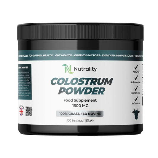 Nutrality Bovine Colostrum Powder 1500mg 150g | Immune Support, Gut Health, 100% Grass Fed Bovine, Growth & Metabolic Factors, Optimal Wellness | No Preservatives & Hormone-Free