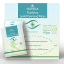 NOVEHA Antimicrobial Eyelid & Lash Wipes | For Itchy, Dry Eyes, Styes & Blepharitis, Gentle & Natural 0.02% Pure Hypochlorous Acid Cleansing Wipes, Hypoallergenic & Soothing For Sensitive Eyes, Pack of 60