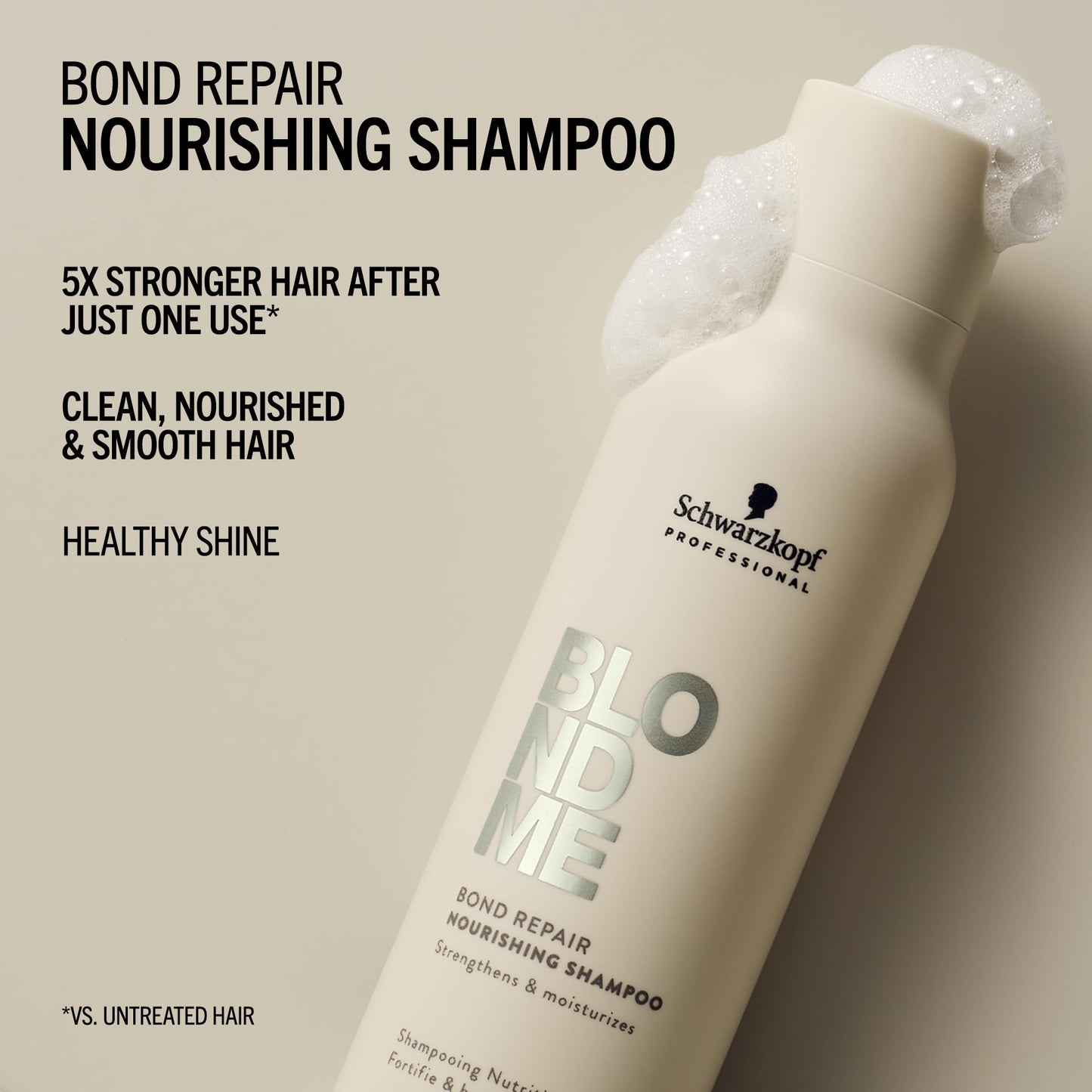 BlondMe Schwarzkopf Professional BLONDME Bond Repair Nourishing Shampoo Hair Shampoo Smoothing Almond Oil White Tea Deeply Nourishing Hydrating And Softening 300 ml