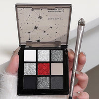 LUMKMAS Smokey Eyeshadow Palette, 9 Colors Matte Shimmer Eye Shadow Pallets for Women, Black Gray Red Eye Shadows Make-Up Palette, Highly Pigmented Gothic Eyeshadow, Smokey Cosmetics Gift