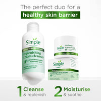 Simple Replenishing Cream Cleanser Face Cleanser Suitable for even the Most Sensitive Skin with 11% Ceramide Boosters and Hyaluronic Acid 230 ml