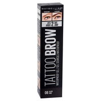 Maybelline New York Eyebrow Gel, Tattoo Brow Waterproof Eyebrow Gel, No. 08 Black, 5 ml