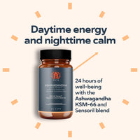 QSTA Ashwagandha KSM 66 + Sensoril (15-20% Withanolides) Cortisol Reducing Supplements for Deep Sleep, Energy, Concentration and Stress Relief. 2 Month Supply Ashwagandha High Strength KSM 66 Capsules