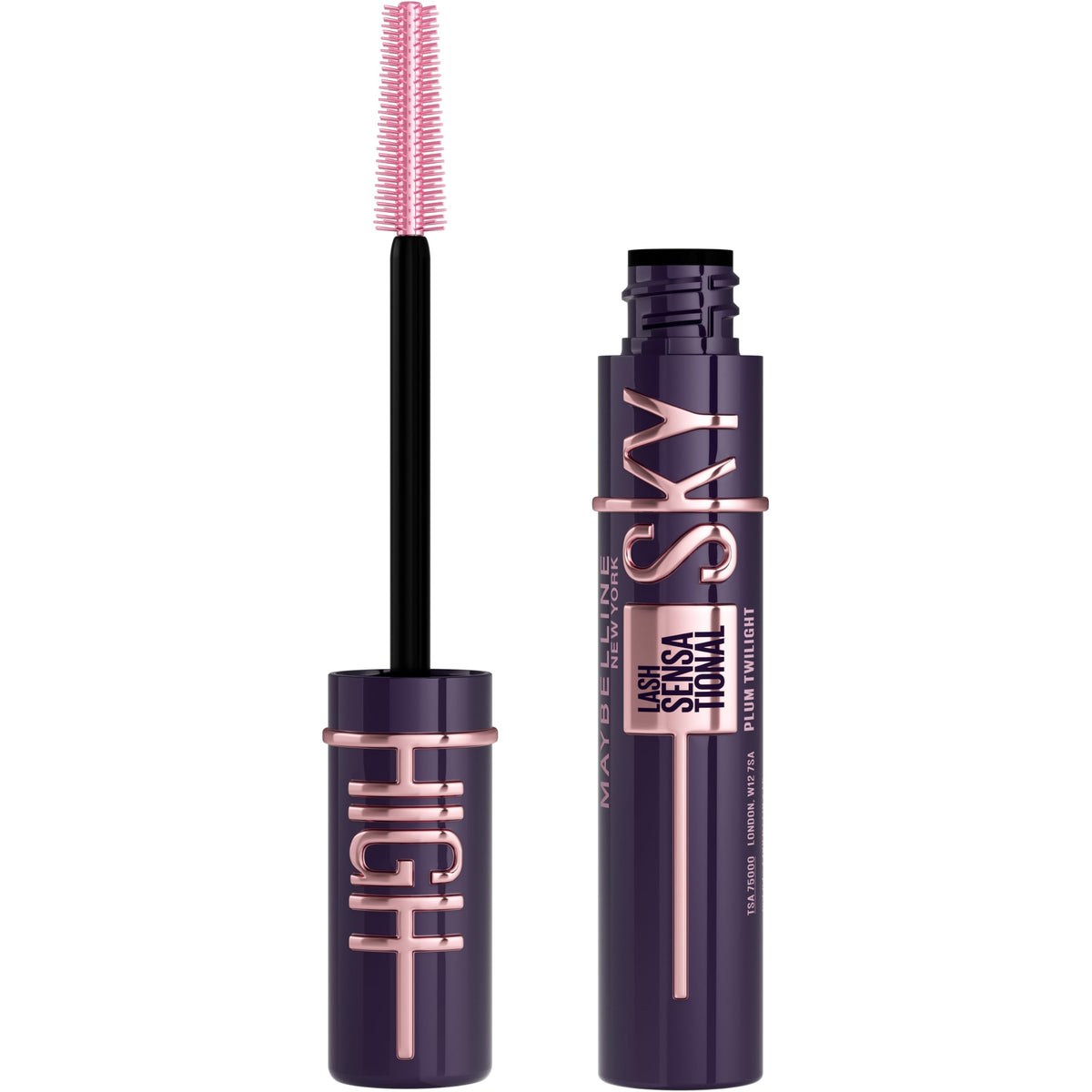 Maybelline Purple Mascara, Lash Sensational Sky High Volumizing & Thickening, Eyelash Lengthening, Flake-Free Formula, Washable Coloured Mascara, Full Volume Mascara, Colour: Plum Twilight