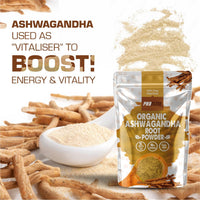 Organic Ashwagandha Powder 500g Supports Immunity | Premium Ashwagandha Root Superfood Anxiety, Stress & Fatigue Relief, Sleep Aid, Energy Increase Zero Additives Vegan Powder by PROELITE