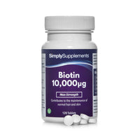 Biotin 10000 mcg Tablets | Potent One-a-Day Formula for Healthy Hair & Skin | Vegan & Vegetarian Friendly | 120 Tablets = 4 Month Supply | Vegetarian Safe | Manufactured in The UK