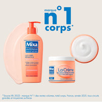 Mixa Intensif - Crème Visage, Corps, Mains - Pour Peaux Sèches & Sensibles - Huiles 100% Végétales - 400 ml