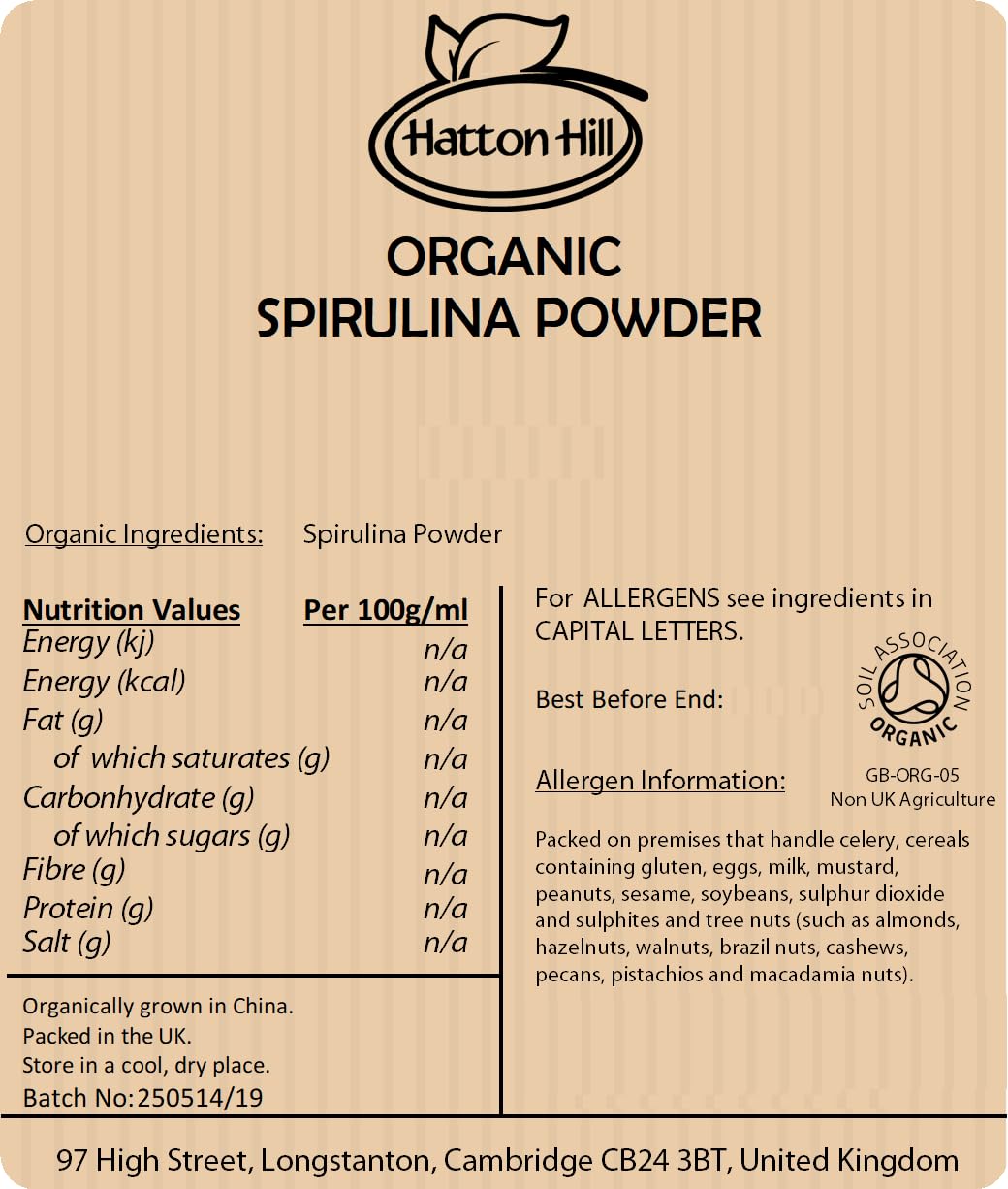 Organic Spirulina Powder 100g by Hatton Hill Organic