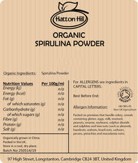 Organic Spirulina Powder 100g by Hatton Hill Organic