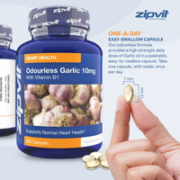 Zipvit Garlic Odourless 10mg Capsules, 360 Pack. 1 a Day Formula. Made in UK. 12 Months Supply.