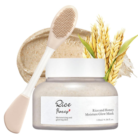 Cureluxe Ground Rice and Honey Glow Mask – Rice Mud Mask - Glass Skin Mask for Women – Face Masks Skincare with Rice Extract – Hydrating Face Mask - Gentle Exfoliation & Antioxidant Boost – 120g