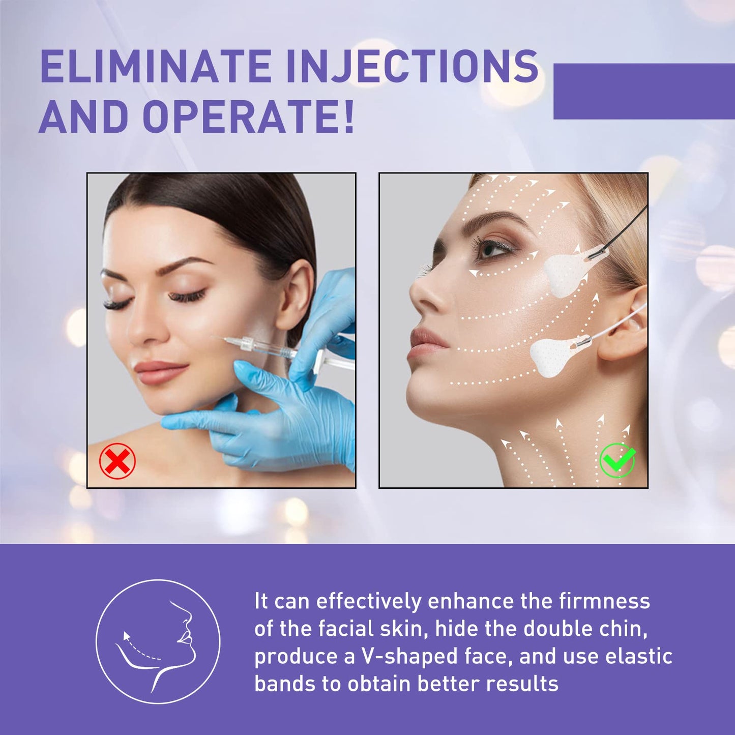 YEGERING Face Lift Tape,40 Pcs Invisible Face Lift Tape & Skin Tightening Patches for Lifting Makeup Tool,Non-Slip Face Neck & Eye Lift Tape for All Skin Types (clear)