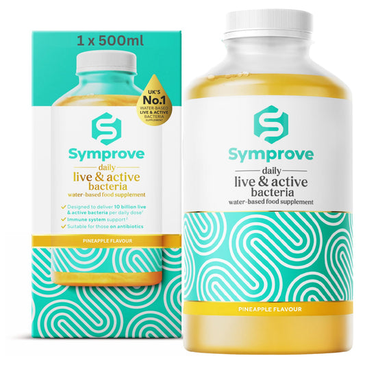 Symprove Pineapple 1 Week Pack Daily Essential Gut Health Supplement, Probiotic Drink with Live Bacteria, Vegan - 1x500ml