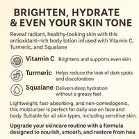 Prosperina Turmeric and Vitamin C Body Lotion | Firming, Brightening,Hydrating & Anti-Aging | Targets Uneven Skin Tone, Age Spots & Sun Damage – For Dry, Dull Skin | 300ml