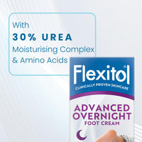 Flexitol Rapid Revive Overnight Foot Cream - 30 Percent Urea for Extremely Dry, Hard, Rough Skin on Feet - Results in 1 Night - Clinically Proven Foot Care - High Urea - Suitable for Diabetics. 50g