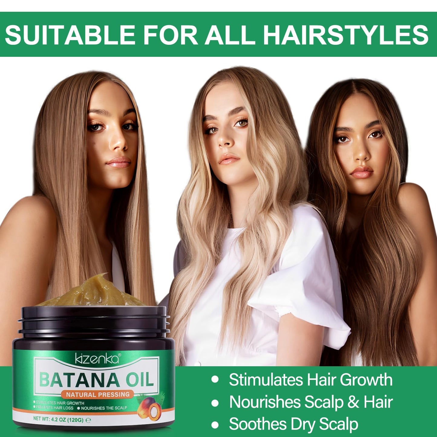 XAYGHE Raw Batana Oil for Hair Growth, Organic Batana Hair Oil Hair Mask for Dry Damaged Hair and Moisturizes Skin, Raw Batana Cream Oil for Healthier, Thicker, Fuller Hair