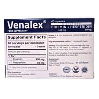 Venalex 60 days Lymphatic Drainage & Circulation Supplement MPFF Diosmin 450 mg & Hesperidin 50 mg in ratio 9:1 Varicose Veins, Heavy Legs, Haemorrhoids & Fluid Retention – GMP Vegan