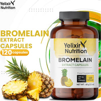 Yelixir Nutrition Bromelain Capsules, 120 Count, 2400 GDU/g Strength