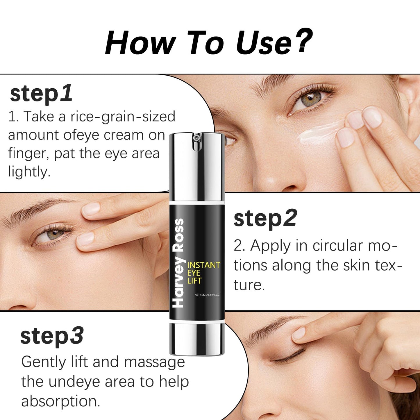 AWHXJLY Harvey Ross Instant Iift Plus Cernes,Harvey Ross Instant Lift Plus,Instant Eye Lift,Eye Tightening Lifting Serum,Anti-Aging Face Cream For Tightener Skin,Reduces Fine Lines & Wrinkles