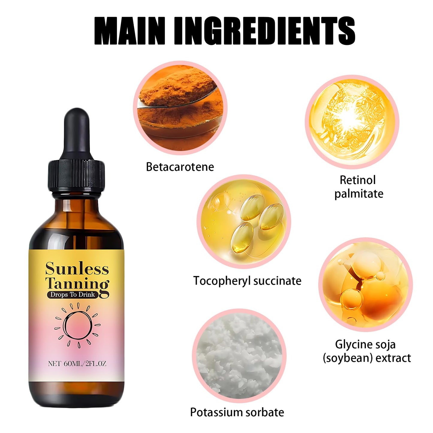 INBOLM Tanning Drops Drink Tan Drops Drink,No Sun Exposure Required,Helps Skin Hydrate and Maintain Elasticity,and Enhances Your Natural Complexion
