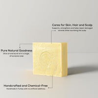Earth Sabun Daphne Olive Oil Soap Bar – 40% Laurel Oil, 100% Natural Handmade Turkish Laurel Soap – Cold-Pressed Vegan Cleanser for Face, Body & Hair – 90g