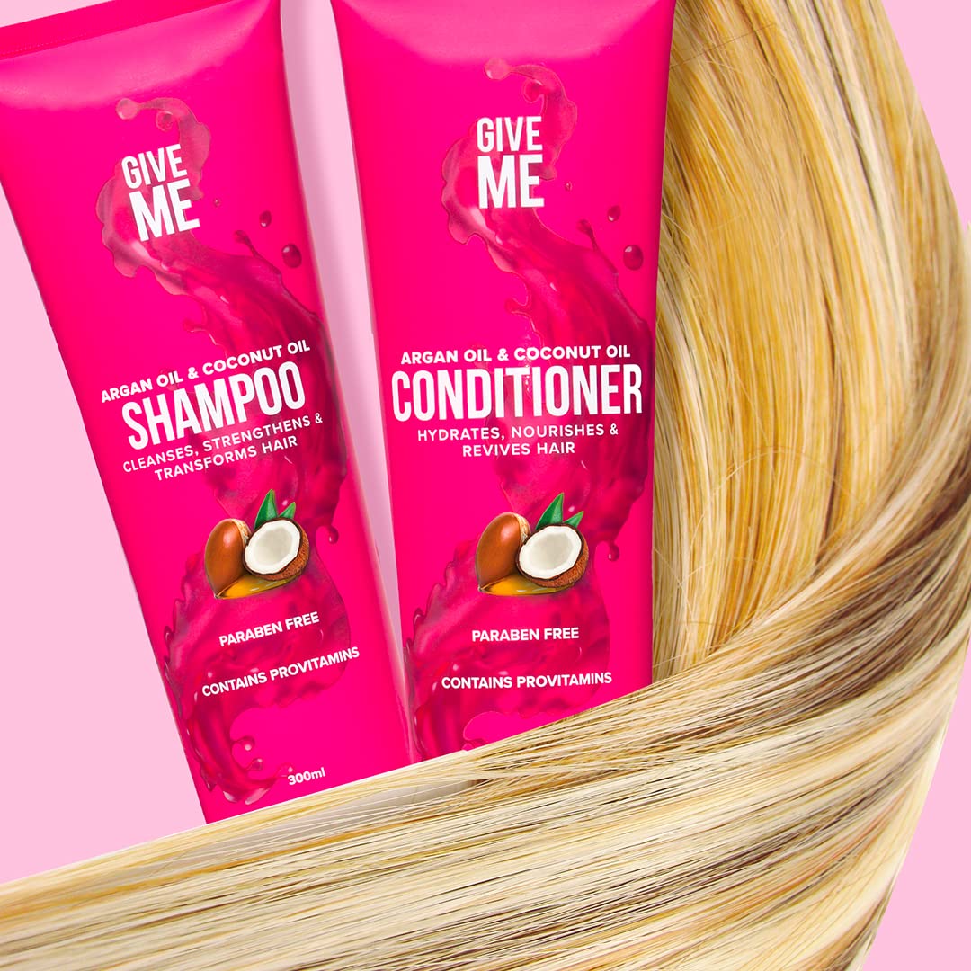 Give Me Cosmetics Conditioner for Hair, Intense Hydration, Nourishes & Strengthens with Argan & Coconut Oil plus Betaine Provitamins B5, For Dry, Damaged, Paraben Free
