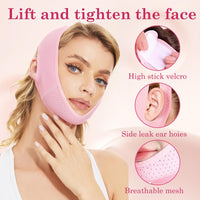 Bettinay double chin Lift Mask with 2 Gel Mask, Reusable V Line Face Lifting Chin Strap for Women Men