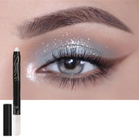LYNTYAOU White Shimmer Eyeshadow Stick, Pearl White Glitter Eye Shadow Pencil Cream Eyeshadows Pen, Pearlescent Highlight Brightener, High Pigmented Smooth for Eye Makeup