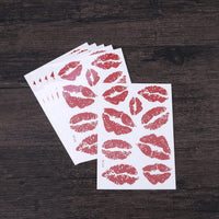 Healifty 6pcs Red Lip Stickers Kiss Stickers Decals Temporary Tattoo Stickers Waterproof Tattoo Decorative Stickers for Neck Leg Face Chest Water Bottle