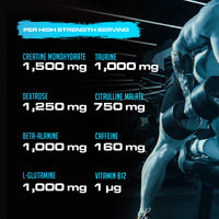 DEMON LABZ Pre Workout Demon - Hardcore Pre-Workout Powder Supplement with Creatine, Caffeine, Beta-Alanine and Glutamine (Blue Raspberry, 360g)