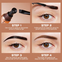 HOPHAT 3D Peel-Off Eyebrow Tint Gel – Long-Lasting Waterproof Brow Colour, Natural-Looking Tint Lasts Up to 3 Days, Easy to Apply & Remove (02#NUDE BROWN)