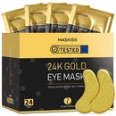 Under Eye Patches (24 Pairs) - 24K Gold Eye Masks Skincare Enriched with Abundant Collagen, hyaluronic acid, anti-aging self care eye gel pads for puffy eyes, dark circles and eye bags,wrinkle patches