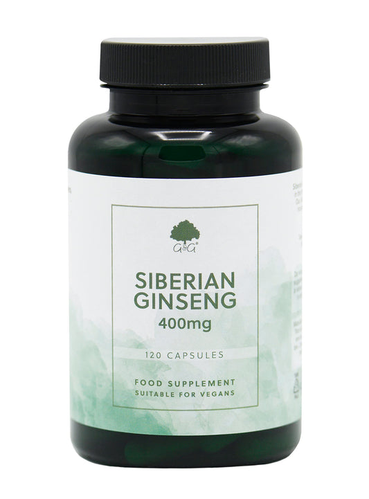 Siberian Ginseng Capsules | 400mg Ginseng per Capsule | 120 Vegan Capsules | G&G Vitamins