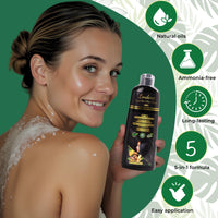 Londoree 5-in-1 Hair Dye Shampoo for Gray Hair - Ammonia-Free with Vitamin E, Argan Oil & Collagen - Moisturizes, Repairs, and Colours in 15 Minutes - 500 ML